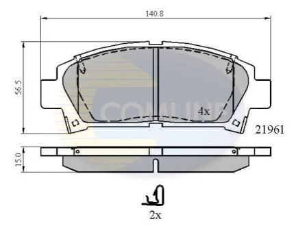 Комплект тормозных колодок, дисковый тормоз Comline CBP3713