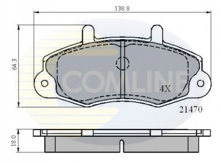 Комплект тормозных колодок, дисковый тормоз Comline CBP0132 (фото 1)