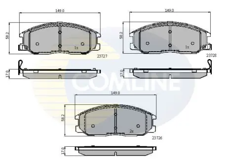 Комплект тормозных колодок, дисковый тормоз Comline CBP3902