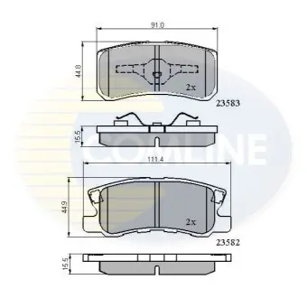 Комплект тормозных колодок, дисковый тормоз Comline CBP0905