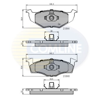 Комплект тормозных колодок, дисковый тормоз Comline CBP0180