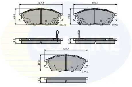 Комплект тормозных колодок, дисковый тормоз Comline CBP3253