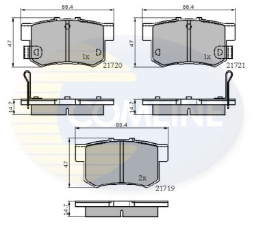 Комплект тормозных колодок, дисковый тормоз Comline CBP3445