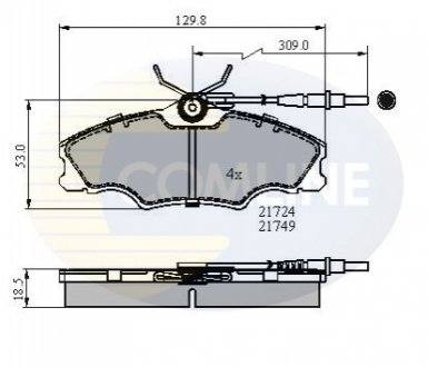 Комплект тормозных колодок, дисковый тормоз Comline CBP1433 (фото 1)
