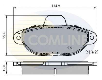 Комплект тормозных колодок, дисковый тормоз Comline CBP0509 (фото 1)