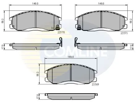 Комплект тормозных колодок, дисковый тормоз Comline CBP3938
