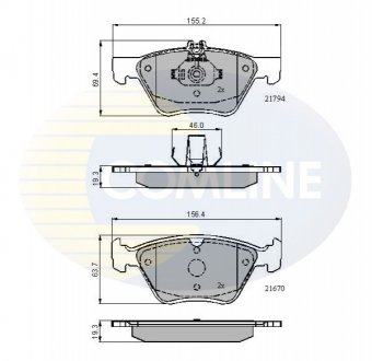 Комплект тормозных колодок, дисковый тормоз Comline CBP0913