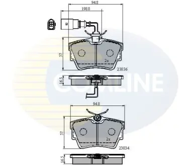 Комплект тормозных колодок, дисковый тормоз Comline CBP1874