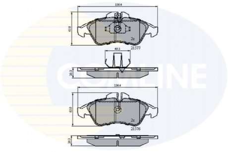 Комплект тормозных колодок, дисковый тормоз Comline CBP0212 (фото 1)