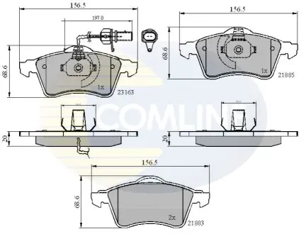 Комплект тормозных колодок, дисковый тормоз Comline CBP1852