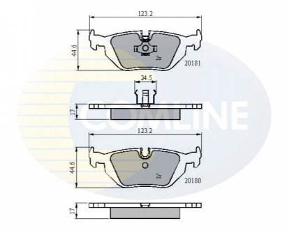 Комплект тормозных колодок, дисковый тормоз Comline CBP0166 (фото 1)
