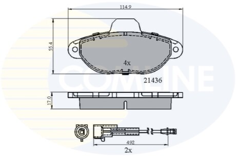 Комплект тормозных колодок, дисковый тормоз Comline CBP2509