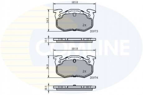 Комплект тормозных колодок, дисковый тормоз Comline CBP0522 (фото 1)