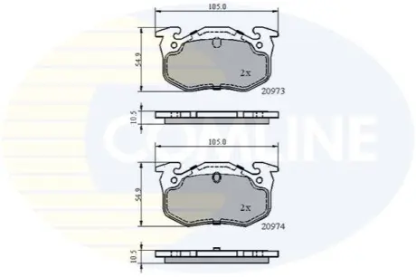 Комплект тормозных колодок, дисковый тормоз Comline CBP0522