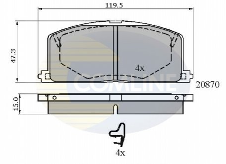 Комплект тормозных колодок, дисковый тормоз Comline CBP3163 (фото 1)