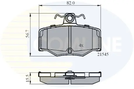Фото комплект тормозных колодок, дисковый тормоз Comline CBP0878 Комплект тормозных колодок, дисковый тормоз Comline CBP0878