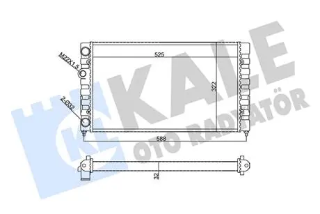 KALE VW радіатор охолодження Golf III 1.6 91- KALE OTO RADYATOR 355605