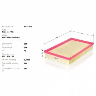 Фільтр повiтряний Opel Vectra 1,8/2,0 TECNECO AR 322PM