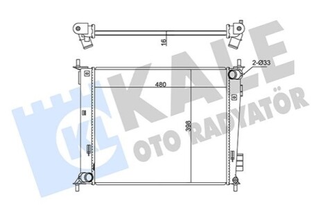 KALE KIA радіатор охолодження Soul 1.6 09- KALE OTO RADYATOR 346135