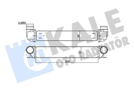 KALE BMW інтеркулер 5 E39,7 E38 2.0d/4.0d KALE OTO RADYATOR 344850