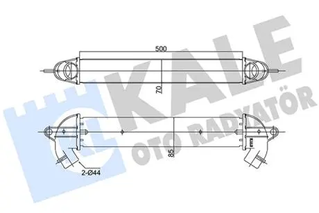 KALE FIAT інтеркулер Doblo 1.3/1.9JTD 01- KALE OTO RADYATOR 157000