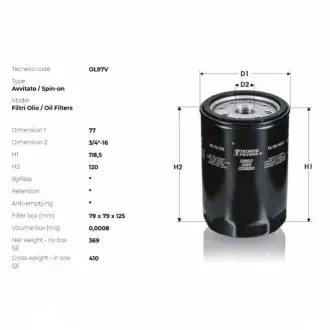 Фільтр масляний VAG (бенз.) TECNECO OL97V