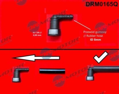 Штуцер Г-подiбний, пласт., 90°, 7,89/8mm DR MOTOR DRM0165Q