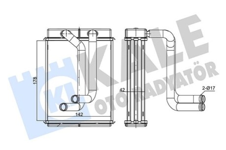 KALE KIA Радиатор отопления Sephia,Shuma KALE OTO RADYATOR 352165