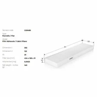 Фiльтр салона Ford Tranzit 2.0/2.4tdci 00- TECNECO CK9485