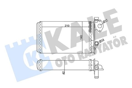 KALE VW Радіатор опалення Polo,T3 81- KALE OTO RADYATOR 352035