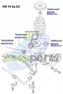 Комплект проставок пружини (задній) VW Т4 91-03 (верхня/нижня) BELGUM PARTS BG2211 (фото 1)