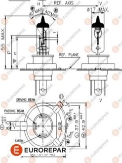 Автолампочка H4 12V-60/55W Eurorepar 1616431180