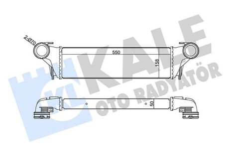 KALE BMW інтеркулер X5 E53 3.0d 03- KALE OTO RADYATOR 344845