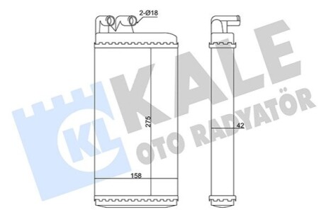 KALE AUDI радіатор опалення 100/200,A6,V8 KALE OTO RADYATOR 346240