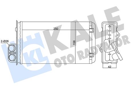 KALE PEUGEOT радіатор опалення 405 I,II KALE OTO RADYATOR 346305