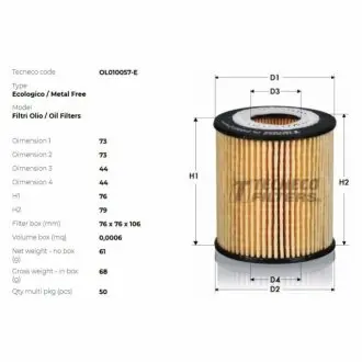 Фільтр масляний BMW E60/E65/E90 05- TECNECO OL010057E