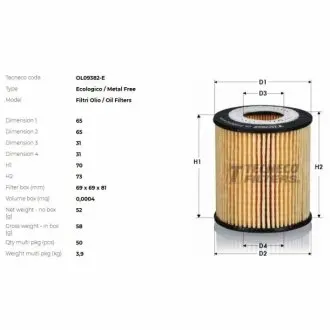 Фильтр масла TECNECO OL09382E