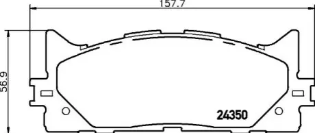 Колодки тормозные дисковые передние Toyota Camry (ACV40, ACV50), Rav IV 2.4, 3.0 (06-)Lexus ES350 3.5 V6 (06-) NISSHINBO NP1015