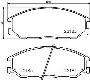 Колодки гальмівні дискові передні Hyundai Santa Fe, H-1/Ssang Yong Actyon, Kyron, Rexton 2.0, 2.4, 2.7 (04-) NISSHINBO NP6109