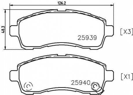 Колодки гальмівні дискові передні Suzuki Swift/Mazda 2/ Daihatsu Materia 1.2, 1.3, 1.5, 1.6 (06-) NISSHINBO NP5029