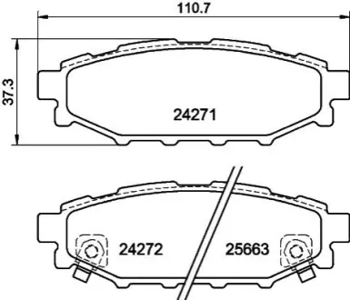 Гальмівні колодки SUBARU Forester/Legacy/Impreza/Outback "R "03>> NISSHINBO NP7006