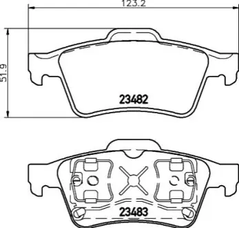 Колодки гальмівні дискові задні Renault Laguna II, Megane II 1.6, 1.8, 1.9, 2.0 (01-09) NISSHINBO NP2072