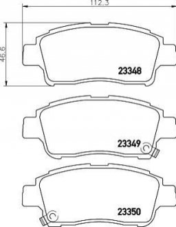 Колодки гальмівні дискові передні Toyota Yaris 1.0, 1.3, 1.4 (01-05), Yaris 1.5 (10-) NISSHINBO NP1007 (фото 1)