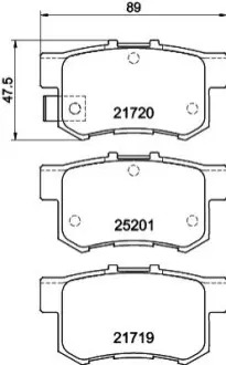 Колодки гальмівні дискові задні Honda Accord, Civic 1.4, 1.6, 1.7, 2.0 (01-05) NISSHINBO NP9018