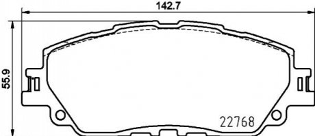 Колодки гальмівні дискові передні Toyota Camry V7 (17-)/ Toyota RAV-4 (17-) NISSHINBO NP1167 (фото 1)