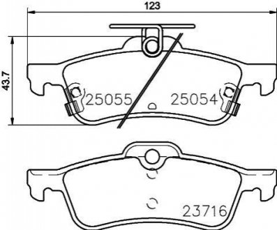 Колодки тормозные дисковые задние Honda Civic IX 1.4, 1.6, 1.8, 2.2 (12-) NISSHINBO NP8041 (фото 1)