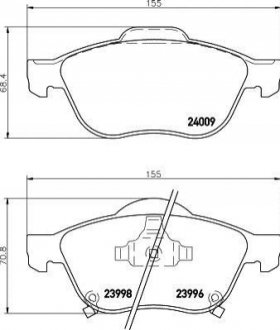 Колодки гальмівні дискові передні Toyota Avensis 1.6, 1.8, 2.0 (97-03) NISSHINBO NP1117