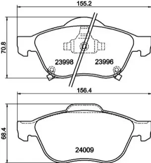Колодки тормозные дисковые передние Toyota Avensis 1.6, 1.8, 2.0 (97-03) NISSHINBO NP1117
