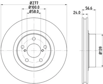 Диск гальмівний передній Subaru Forester, Impreza, Legacy 2.0, 2.2 (02-) NISSHINBO ND7003K