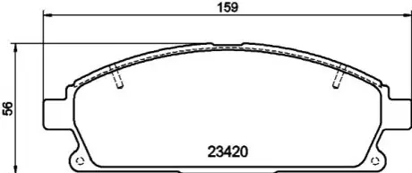 Фото колодки гальмівні дискові передні Nissan X-Trail 2.0, 2.2, 2.5 (01-) NISSHINBO NP2030 Колодки гальмівні дискові передні Nissan X-Trail 2.0, 2.2, 2.5 (01-) NISSHINBO NP2030